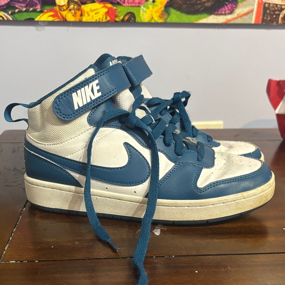 Nike Kids Blue and White High-Top Sneakers